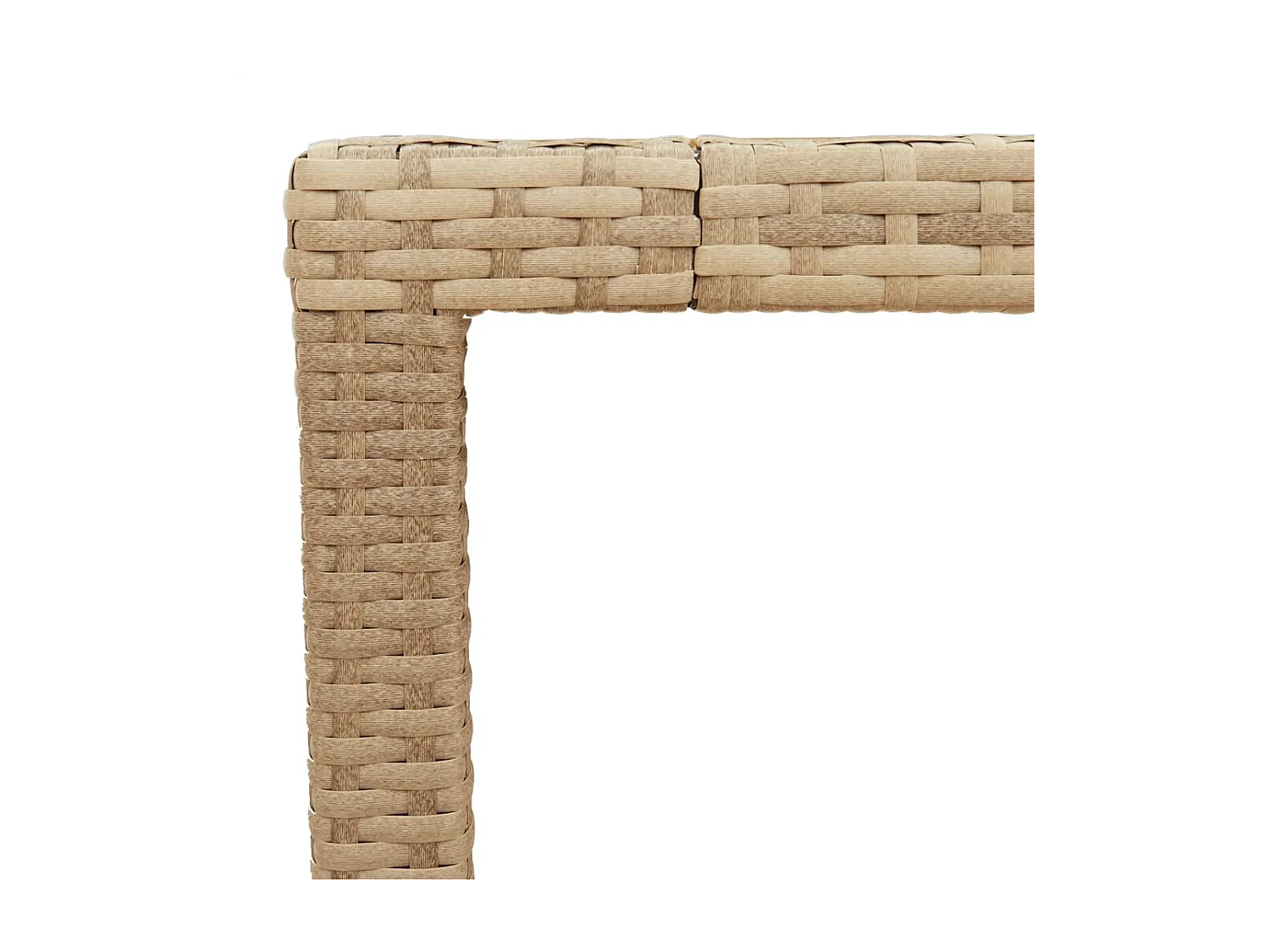 Mesa de jardín beige 150x90x75 cm resina tejida madera de acacia