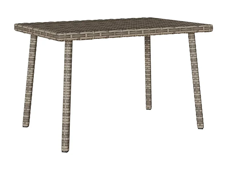Tavolino da giardino rettangolare grigio 60x40x37 cm rattan