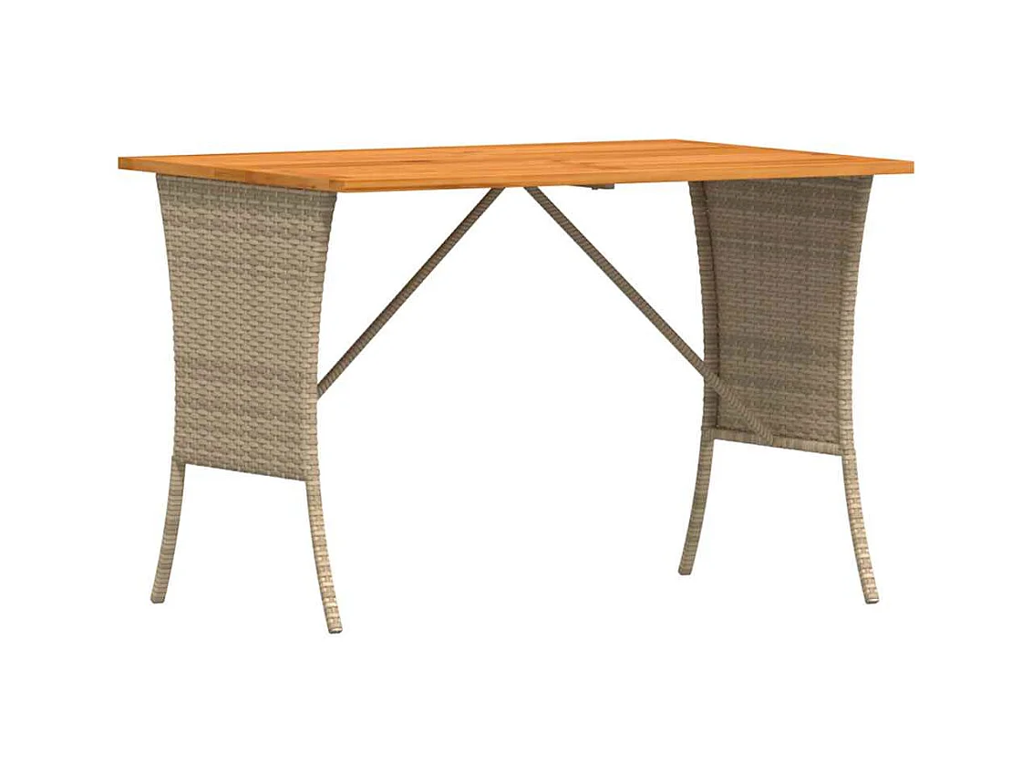 Table de jardin avec dessus en bois d'acacia beige 105x75x72 cm