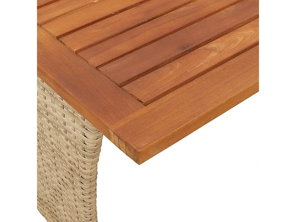 Table de jardin avec dessus en bois d'acacia beige 105x75x72 cm