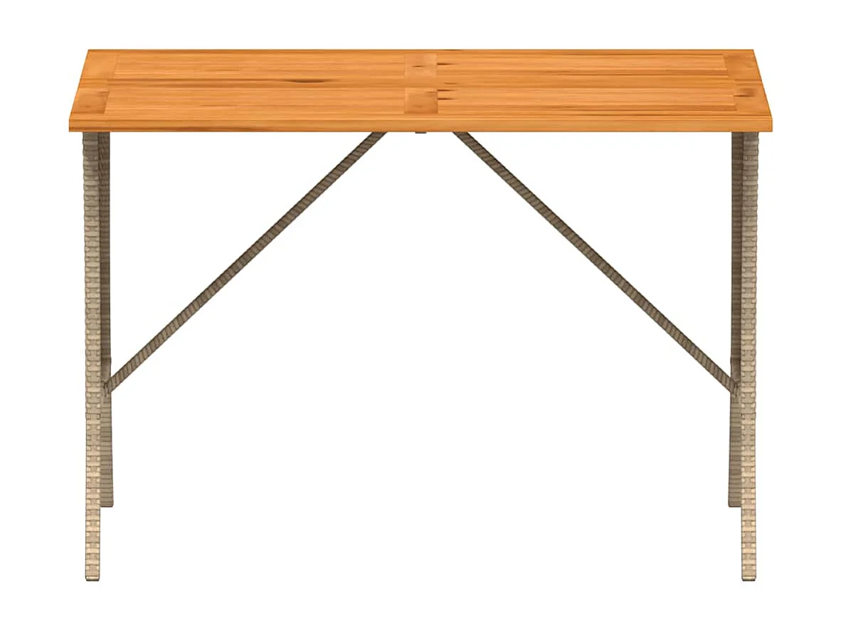 Table de jardin avec dessus en bois d'acacia beige 105x75x72 cm