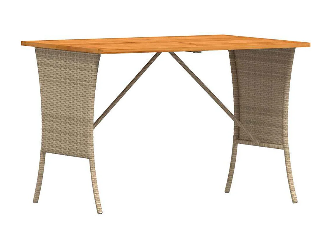 Table de jardin avec dessus en bois d'acacia beige 105x75x72 cm