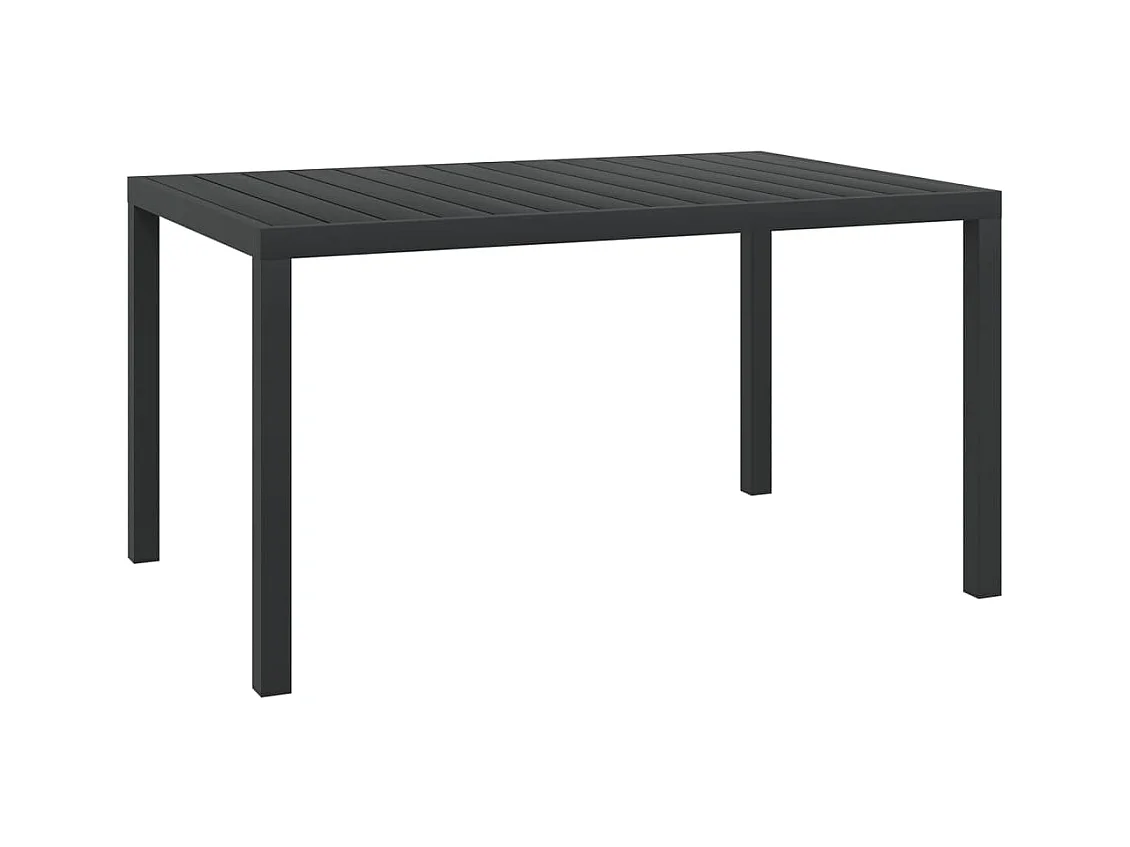 Zwarte tuintafel 150 x 90 x 74 cm Aluminium en WPC