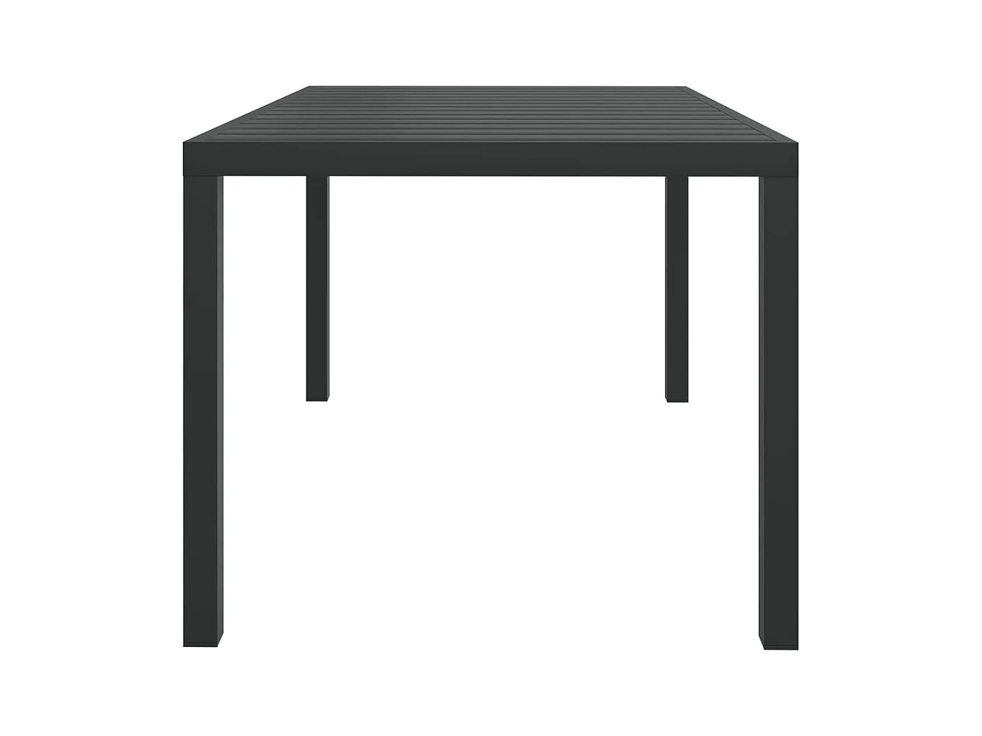 Zwarte tuintafel 150 x 90 x 74 cm Aluminium en WPC