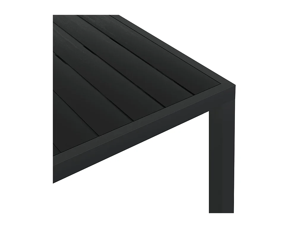 Zwarte tuintafel 150 x 90 x 74 cm Aluminium en WPC