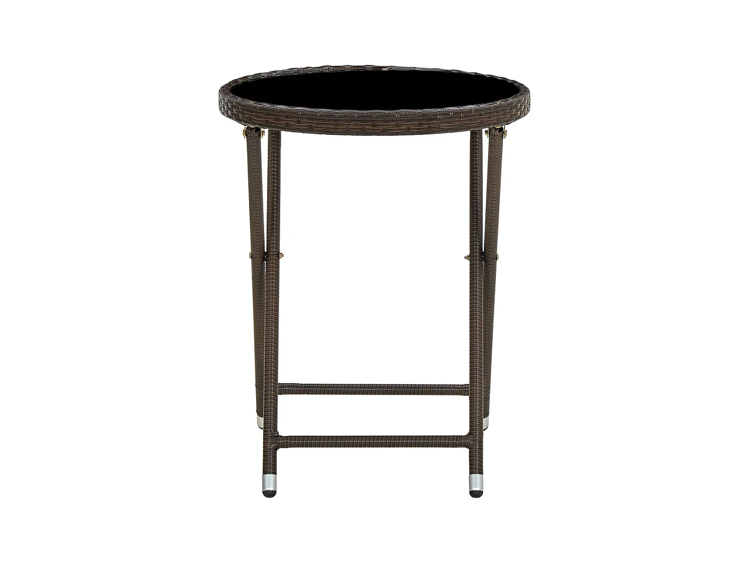 Bruine theetafel 60 cm Geweven hars en gehard glas