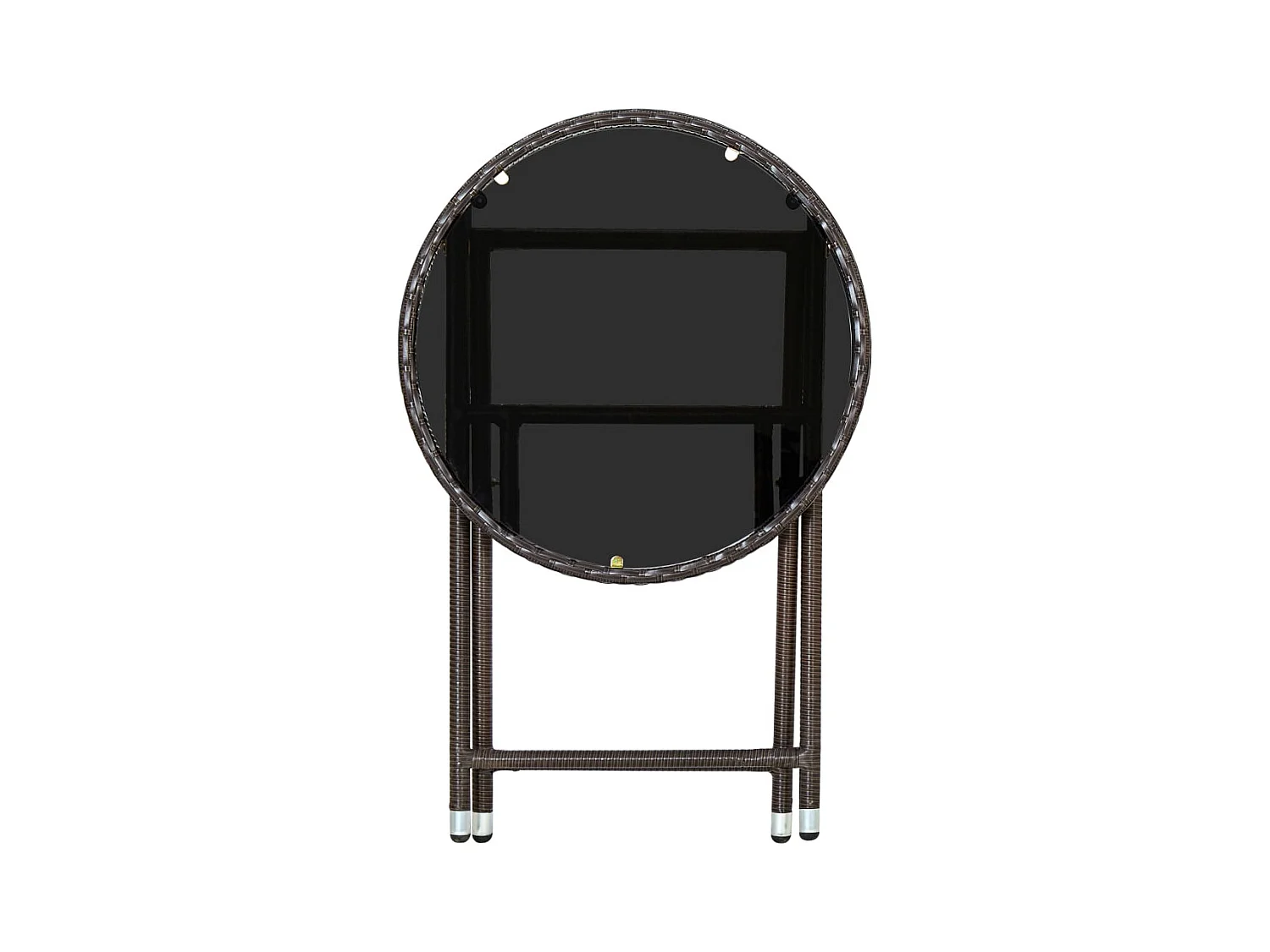 Bruine theetafel 60 cm Geweven hars en gehard glas