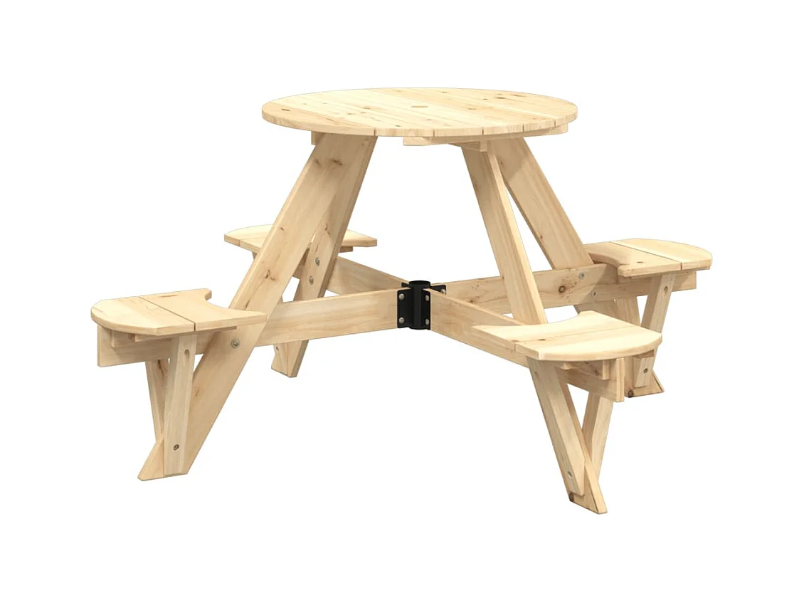 4-persoons kinderpicknicktafel met ronde parasolopening