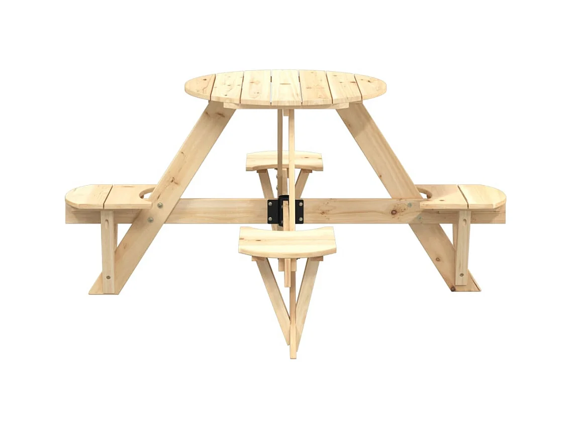 4-persoons kinderpicknicktafel met ronde parasolopening