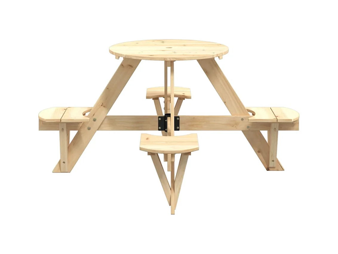 4-persoons kinderpicknicktafel met ronde parasolopening