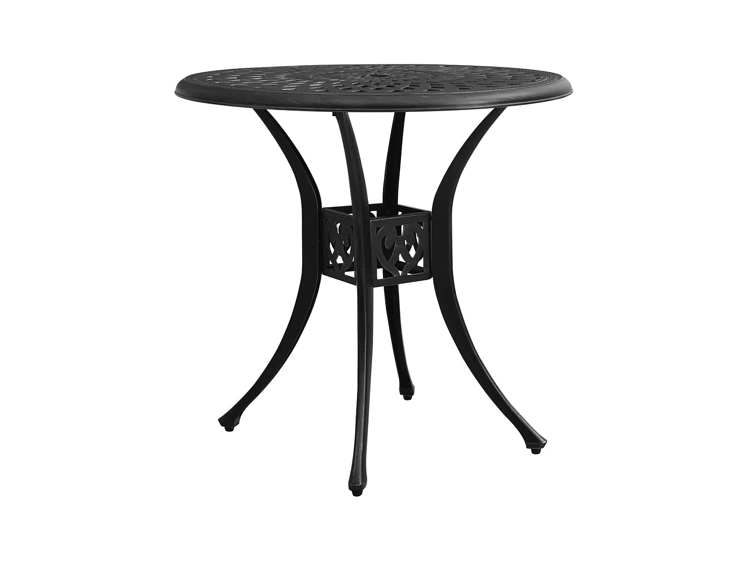 Zwarte tuintafel 78x78x72 cm Gegoten aluminium