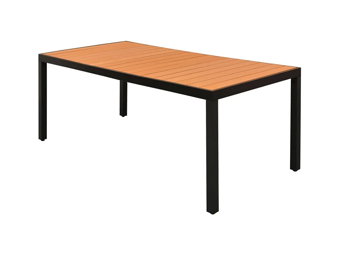 Bruine tuintafel 185 x 90 x 74 cm Aluminium en WPC