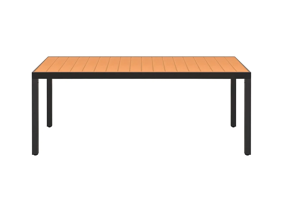 Bruine tuintafel 185 x 90 x 74 cm Aluminium en WPC