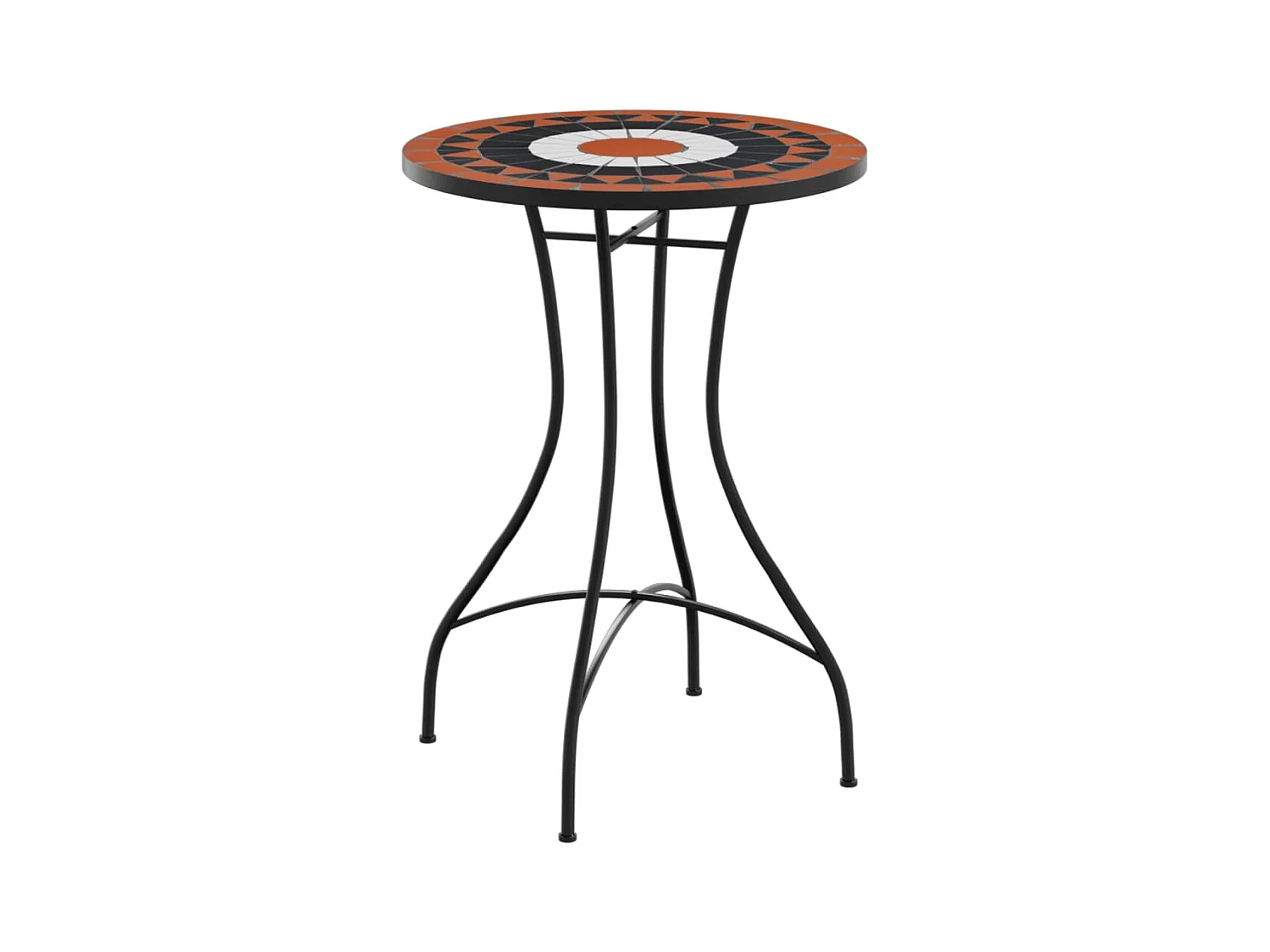 Witte terracotta mozaïek bistrotafel Ø50x70 cm keramiek