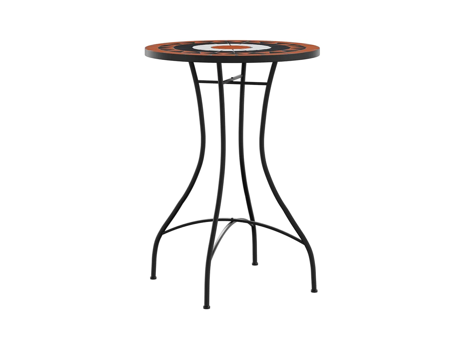 Witte terracotta mozaïek bistrotafel Ø50x70 cm keramiek