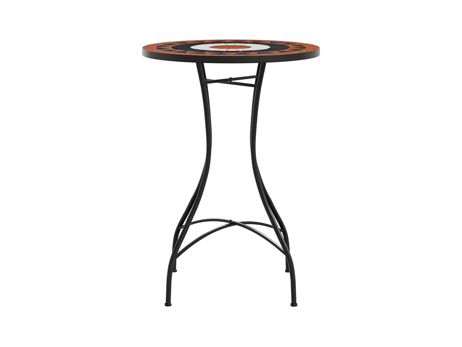 Witte terracotta mozaïek bistrotafel Ø50x70 cm keramiek