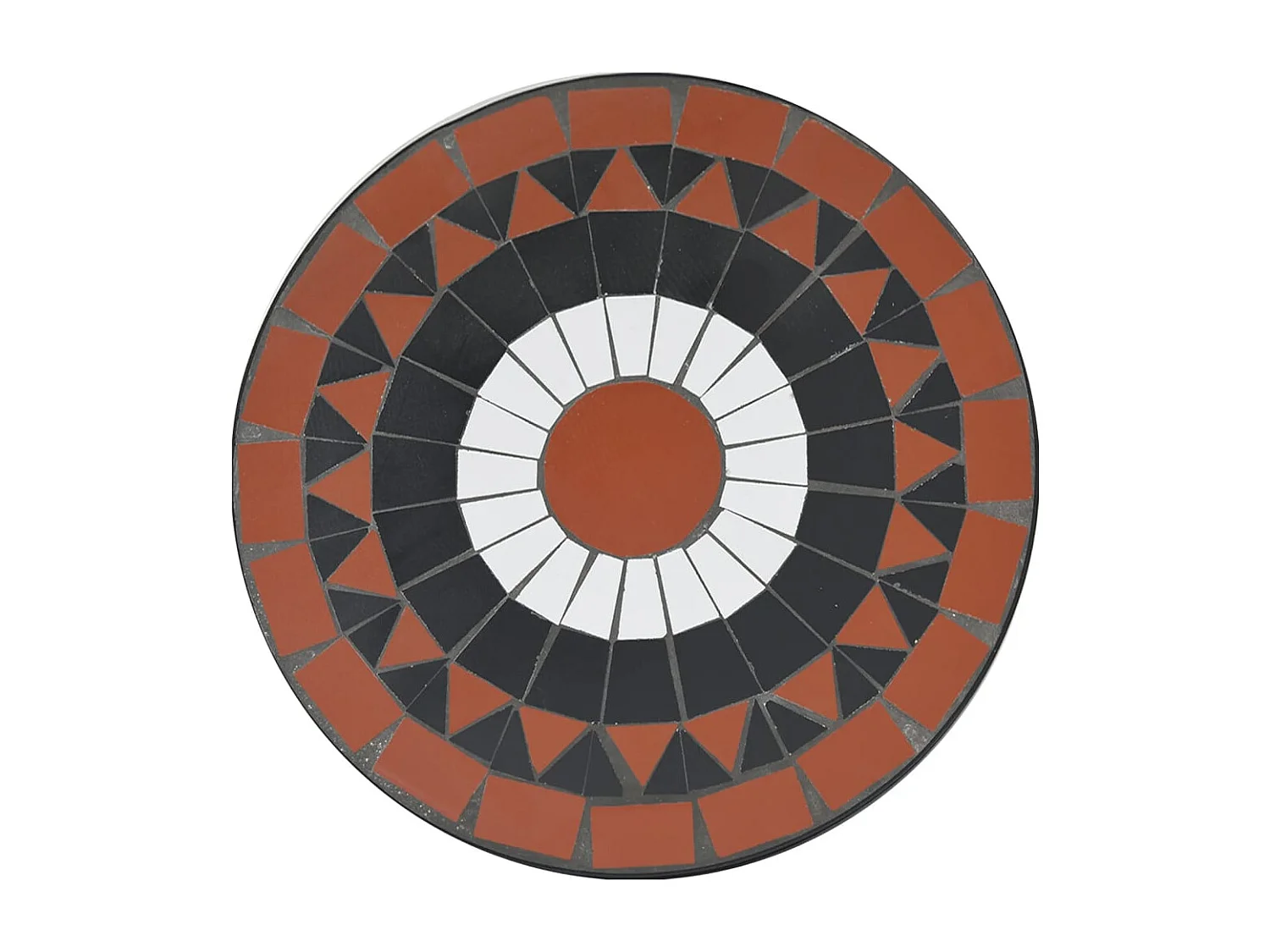 Tavolo da bistrot in mosaico di terracotta bianca Ø50x70 cm in ceramica