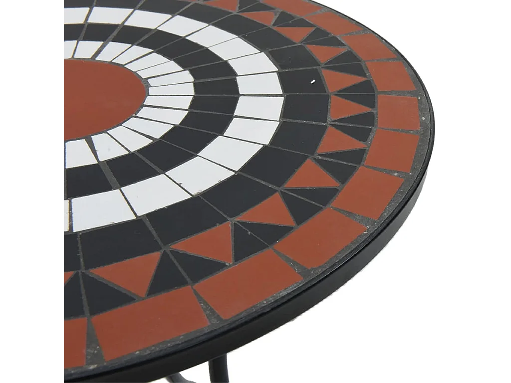 Tavolo da bistrot in mosaico di terracotta bianca Ø50x70 cm in ceramica