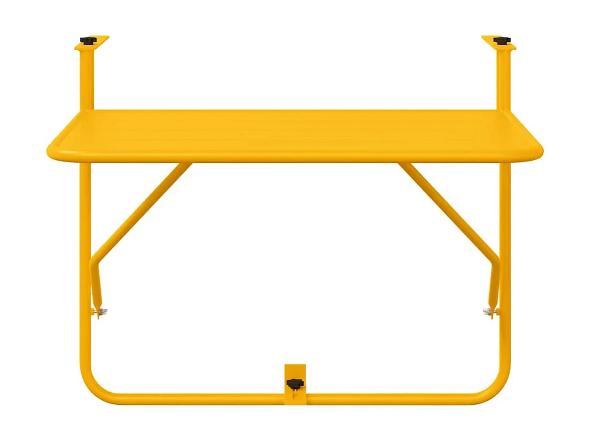 Table Suspendue de Balcon Jaune 60 x 39 x 65 cm Acier