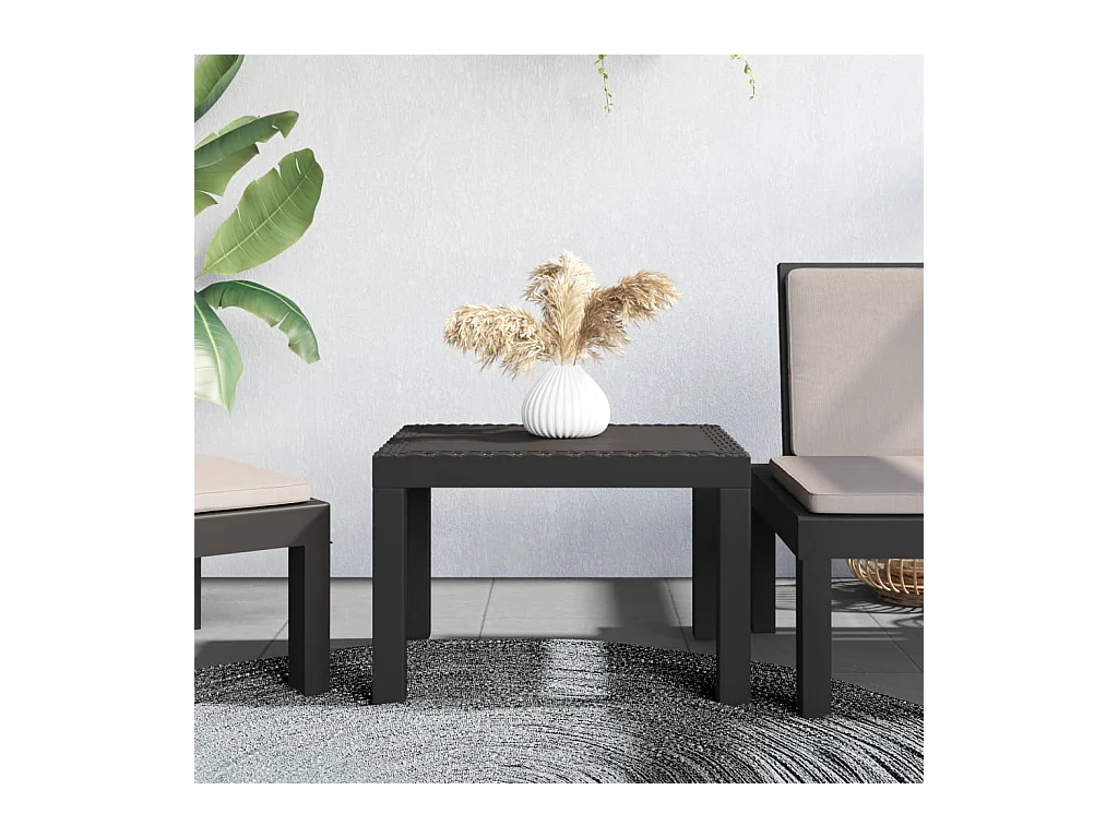 Table de jardin anthracite 59x47x40 cm PP