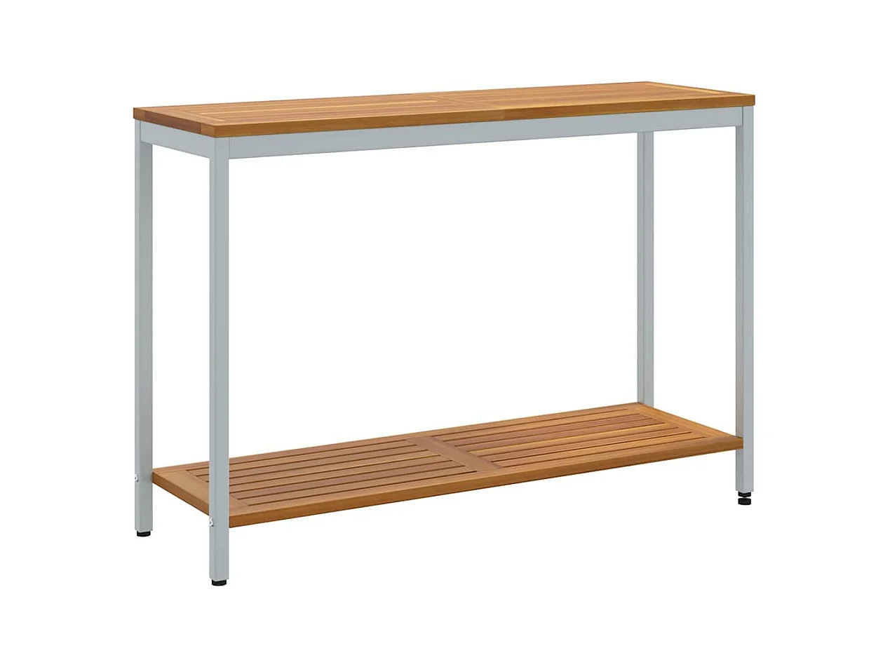 Table de jardin avec stockage Naturel et gris 110 x 35 x 75 cm