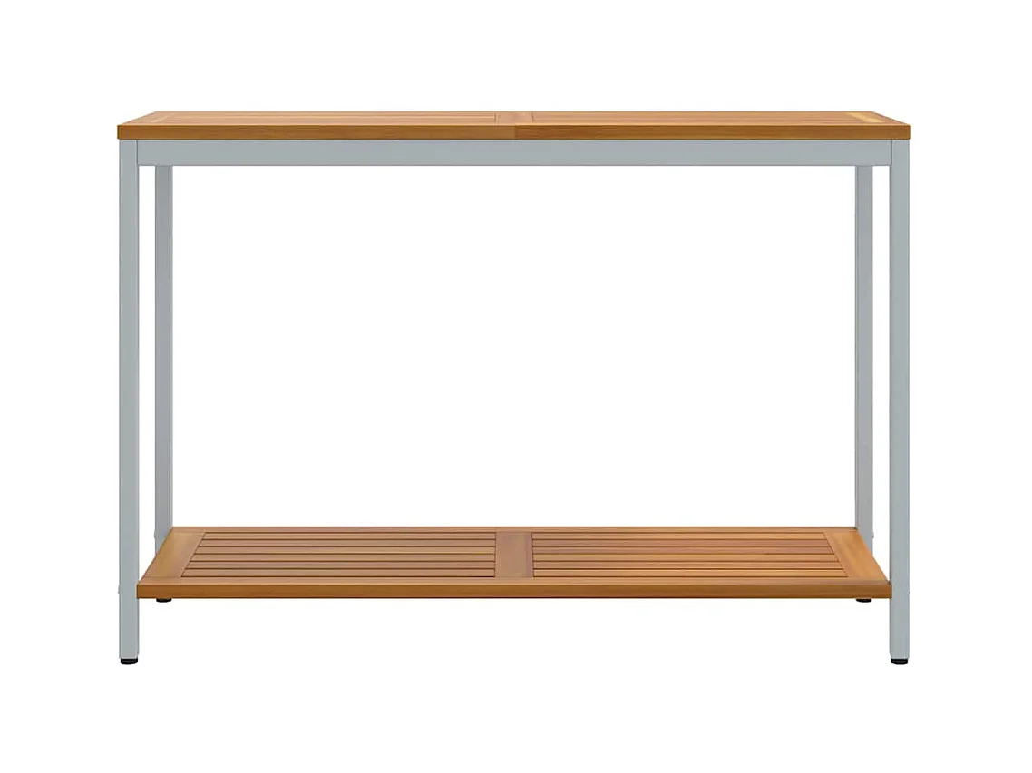 Table de jardin avec stockage Naturel et gris 110 x 35 x 75 cm