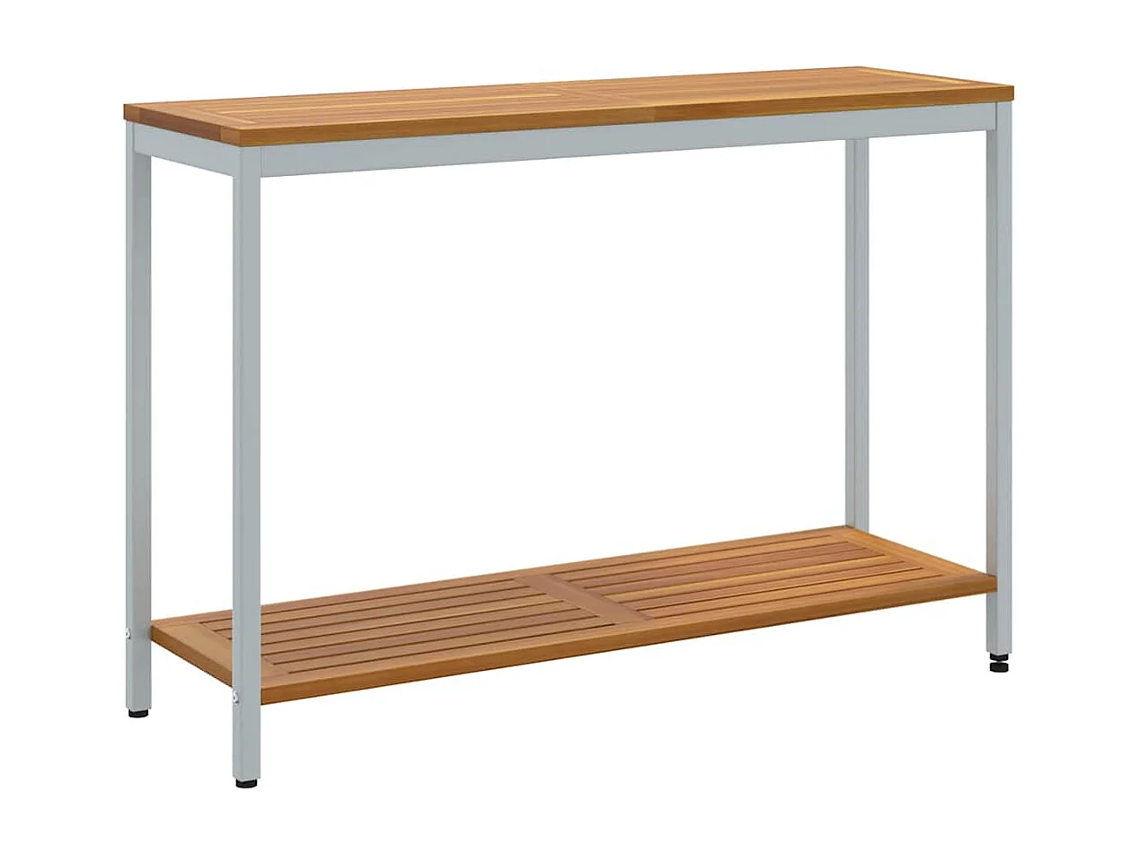 Table de jardin avec stockage Naturel et gris 110 x 35 x 75 cm