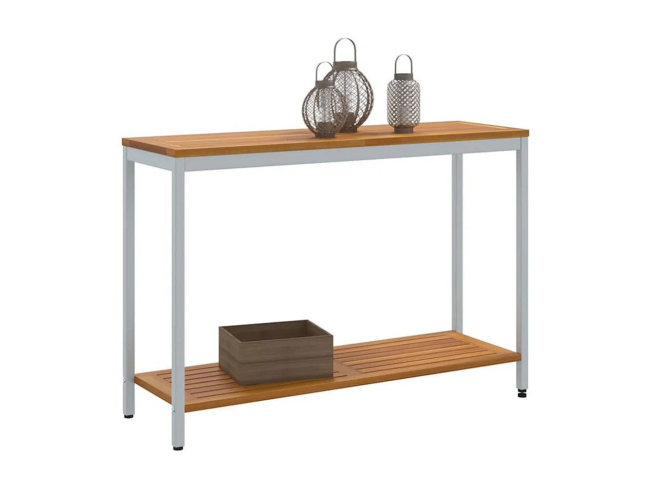 Table de jardin avec stockage Naturel et gris 110 x 35 x 75 cm