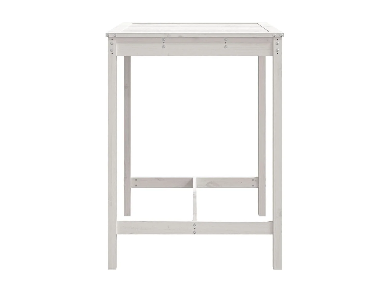Tavolo da giardino bianco 82,5x82,5x110 cm in legno massello di pino