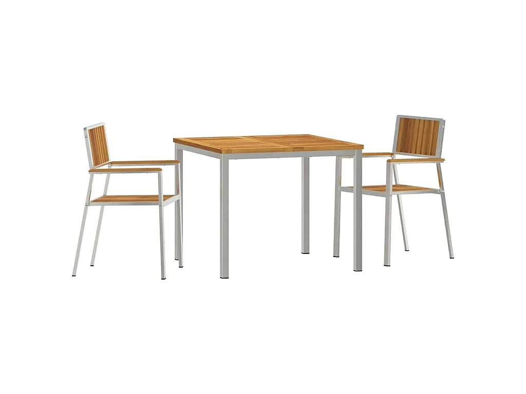 Ensemble de salle à manger pour jardin 3 pcs