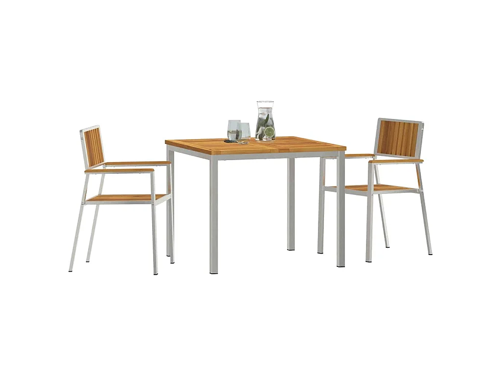 Ensemble de salle à manger pour jardin 3 pcs
