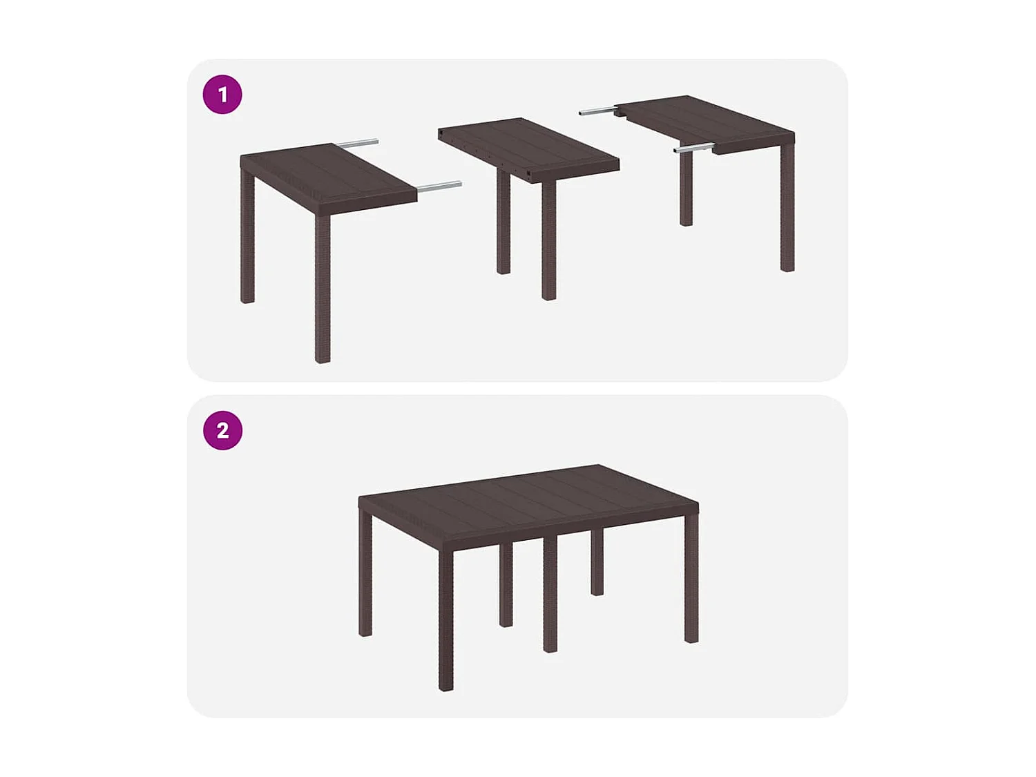 Table de Jardin Marron 150 x 100 x 73 cm polyrotin