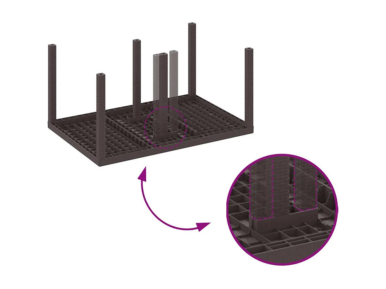 Table de Jardin Marron 150 x 100 x 73 cm polyrotin