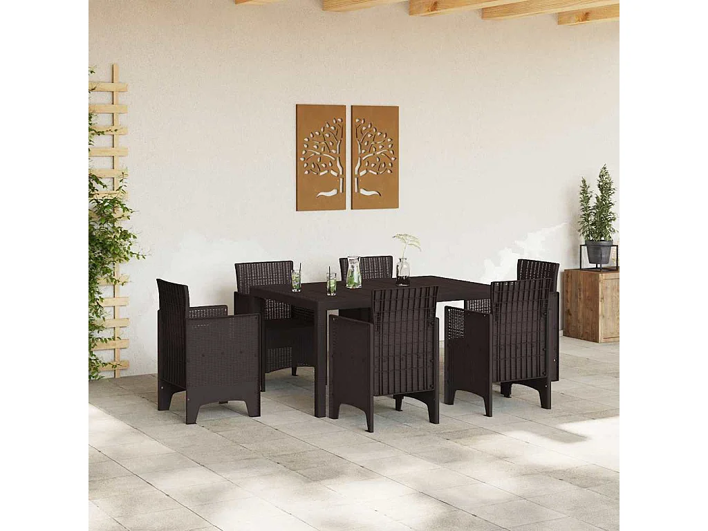 Table de Jardin Marron 150 x 100 x 73 cm polyrotin