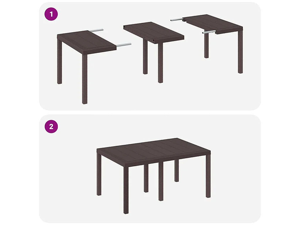 Table de Jardin Marron 150 x 100 x 73 cm polyrotin