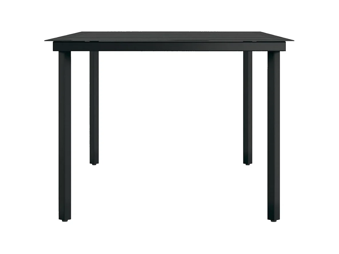 Table à dîner de jardin Noir 200x100x74 cm Acier et verre