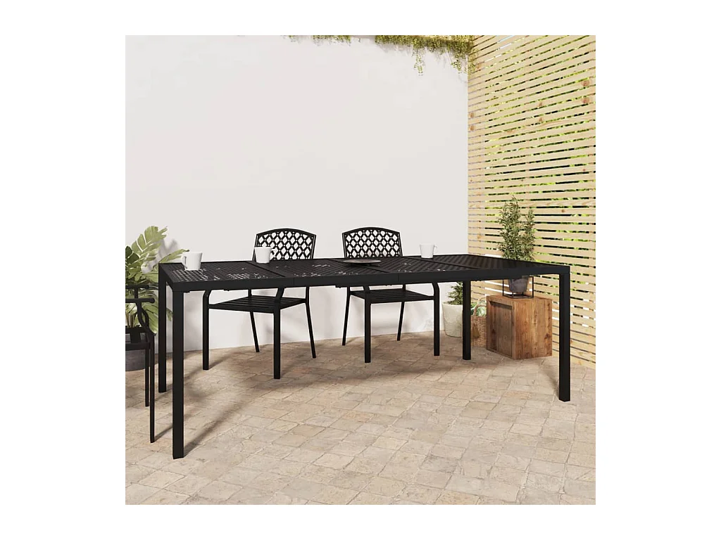 Antraciet tuintafel 200x100x72 cm staal