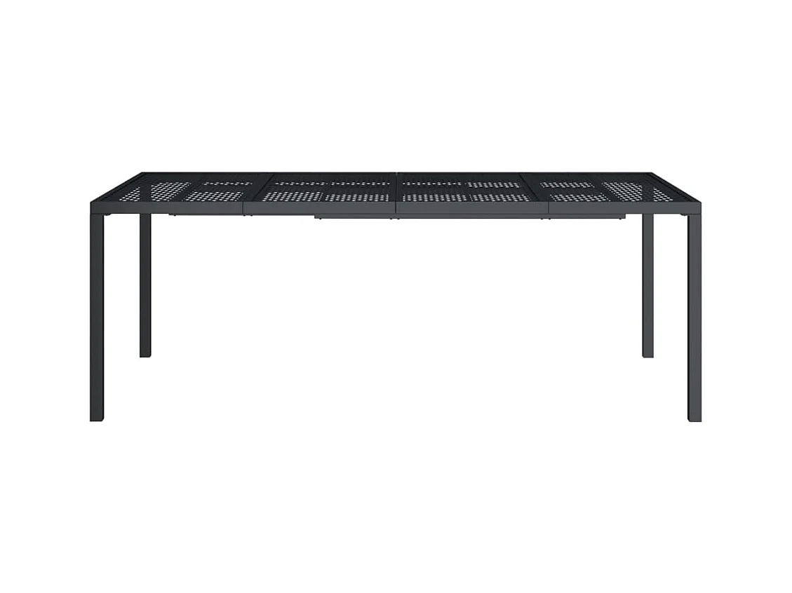 Antraciet tuintafel 200x100x72 cm staal