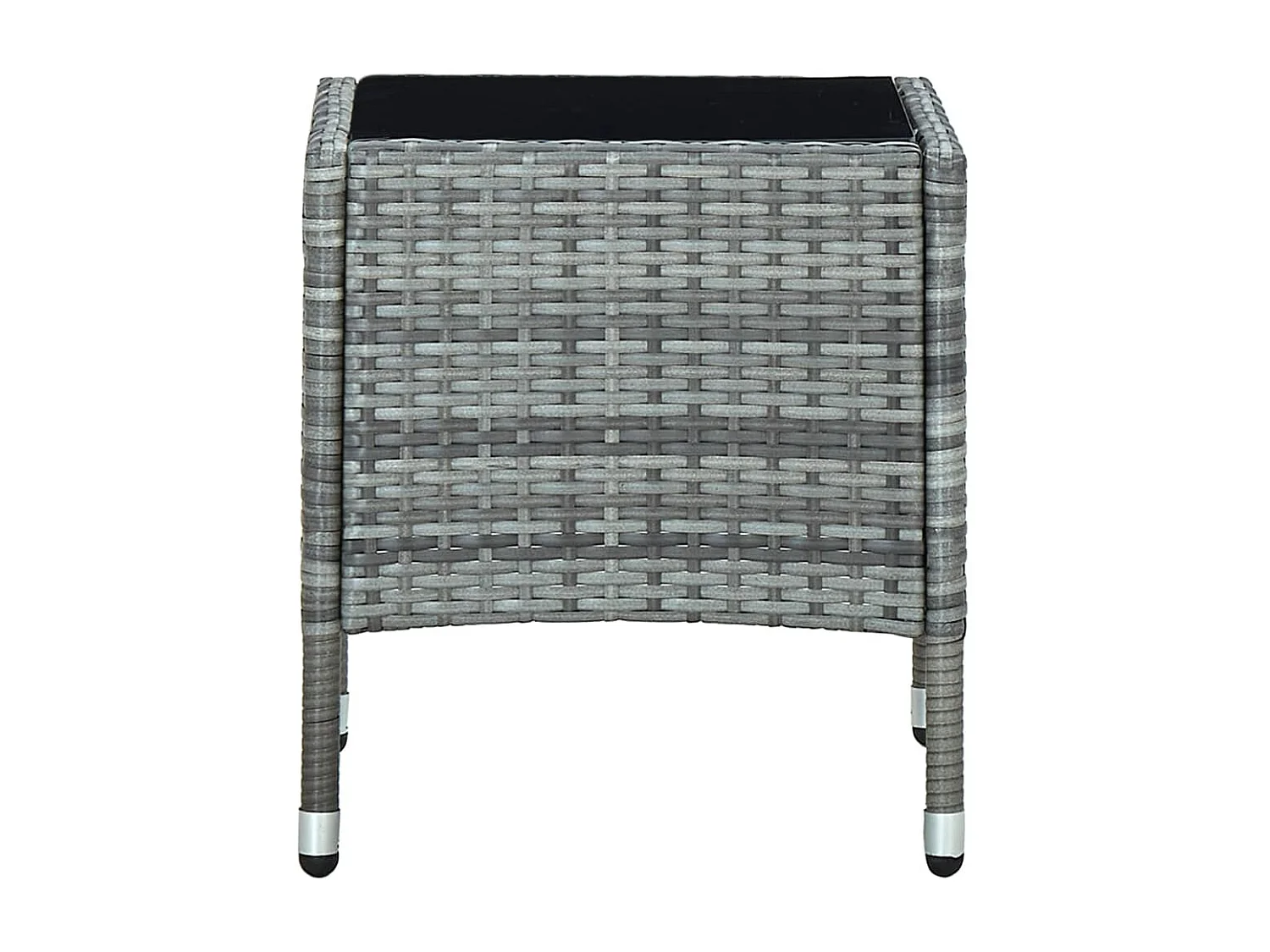 Grijze tuintafel 40x40x45 cm geweven hars