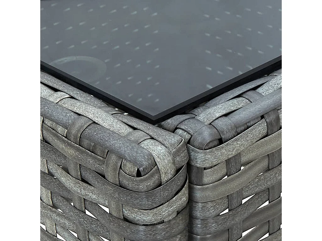 Mesa de jardín gris 40x40x45 cm resina tejida