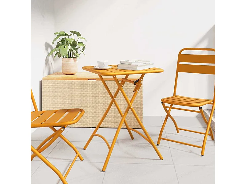 Mosterd Tuintafel 55 x 55 x 73 cm Gepoedercoat Staal