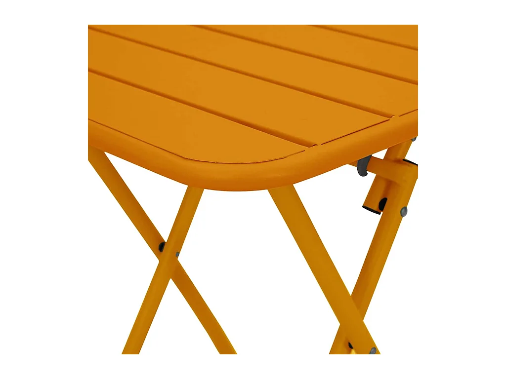 Tavolo da giardino senape 55 x 55 x 73 cm in acciaio verniciato a polvere