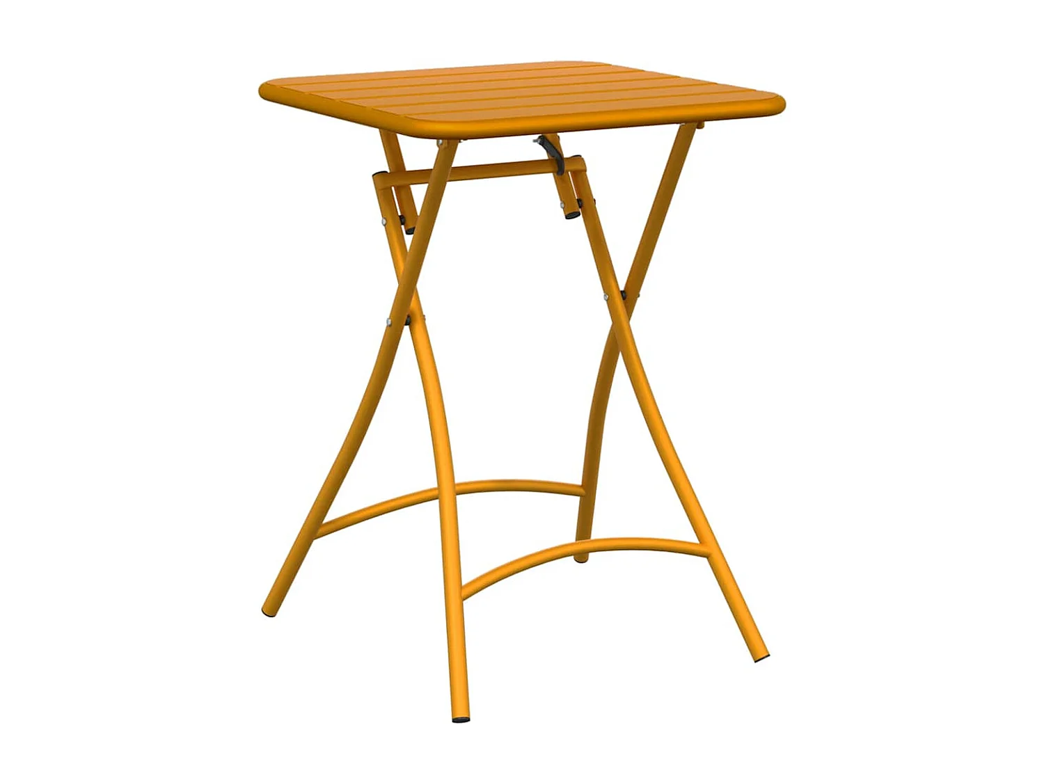 Mesa de jardín color mostaza 55 x 55 x 73 cm acero con recubrimiento en polvo