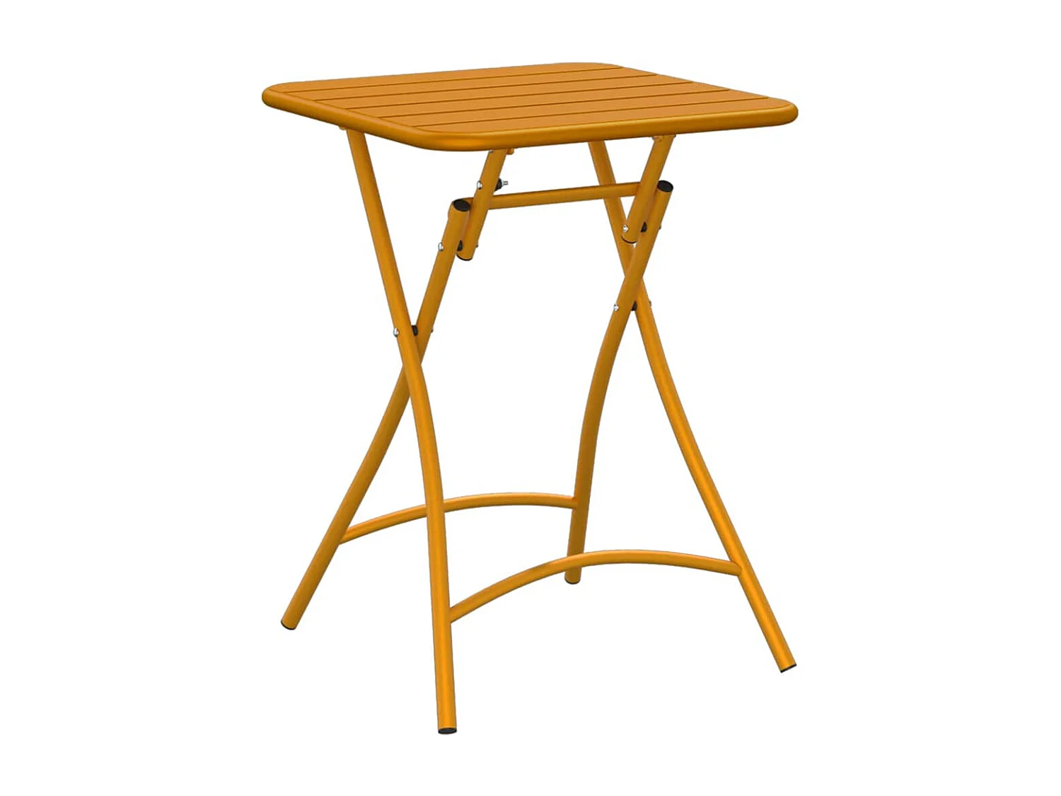 Mesa de jardín color mostaza 55 x 55 x 73 cm acero con recubrimiento en polvo