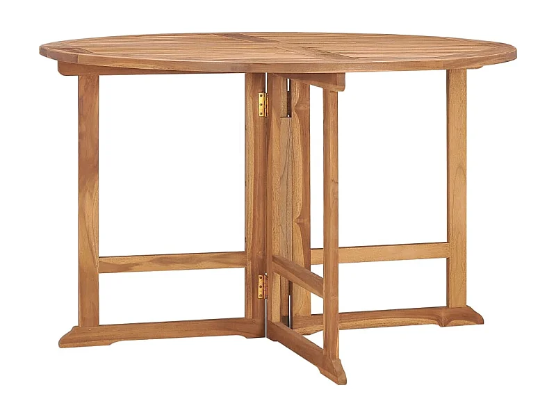 Tavolo da pranzo pieghevole da giardino Ø110x75 cm Legno massello di teak