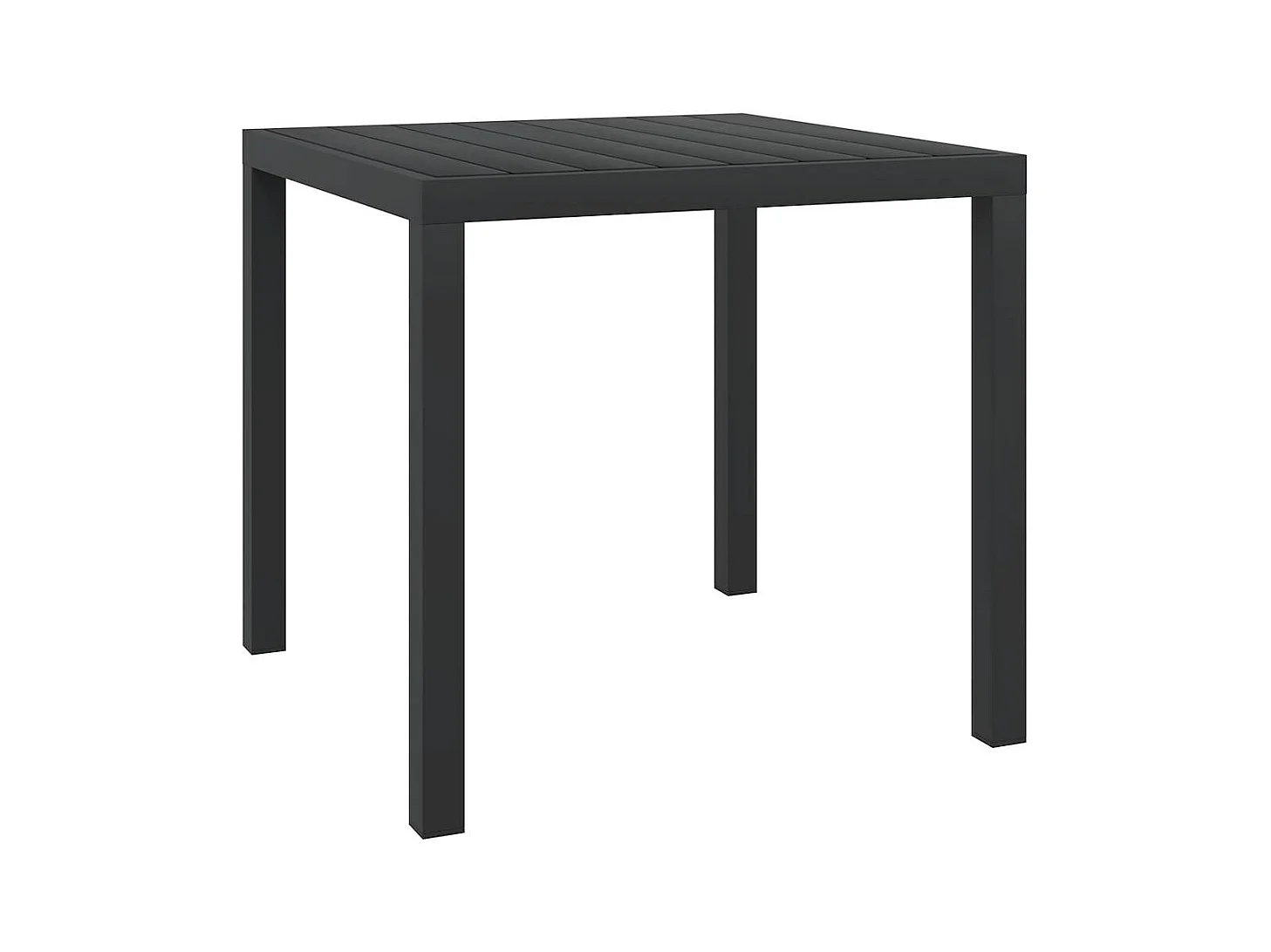 Zwarte tuintafel 80 x 80 x 74 cm Aluminium en WPC