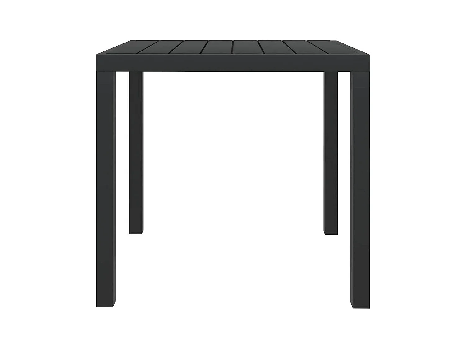 Zwarte tuintafel 80 x 80 x 74 cm Aluminium en WPC