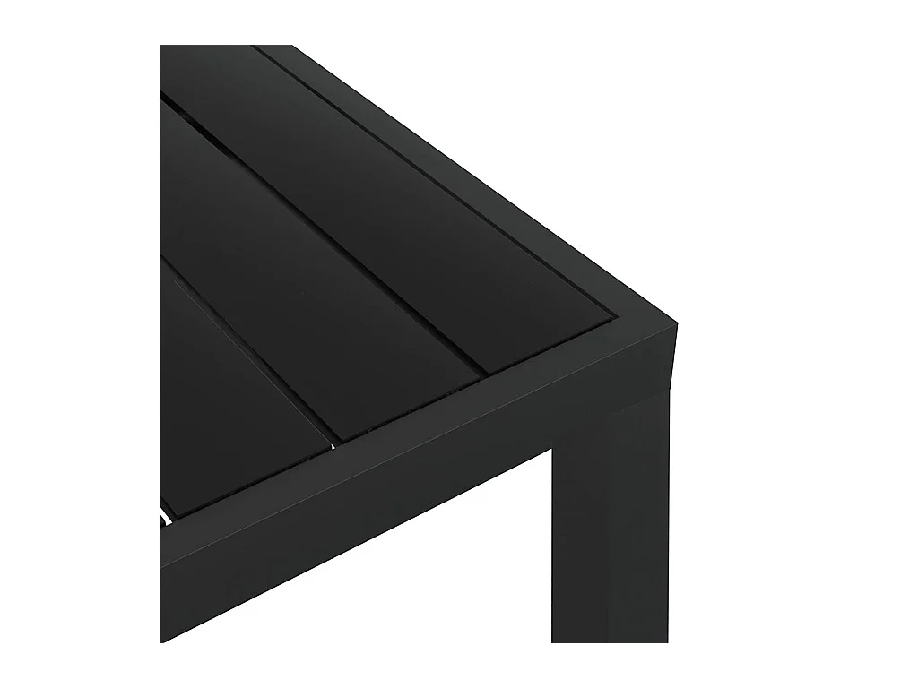 Zwarte tuintafel 80 x 80 x 74 cm Aluminium en WPC