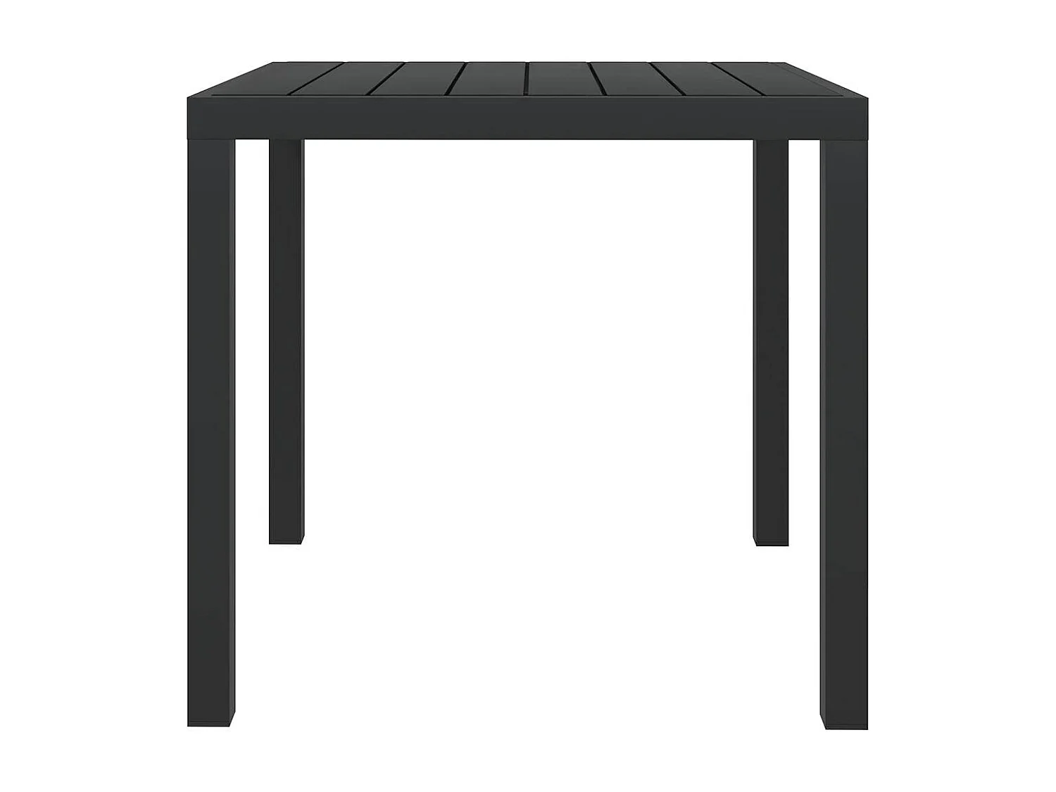 Tavolo da giardino nero 80 x 80 x 74 cm Alluminio e WPC