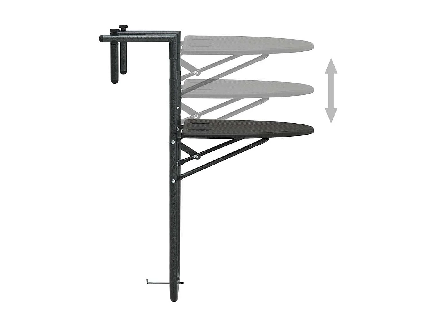 Mesa de balcón Marrón 60x64x83,5 cm Plástico Aspecto ratán